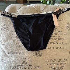 Victoria's Secret Black Logo Trim Panties